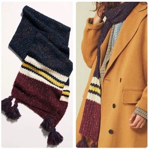 Free People Rugby Stripe Tassel Scarf
